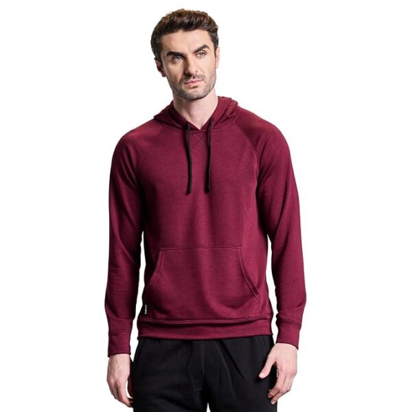 Hoodies for Men Stylish Sweat Shirt  Jacket Full Zipper Pullover for Men--Burgundy