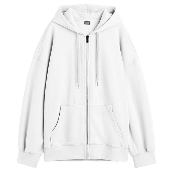 Women's Cute Hoodies Casual Drawstring  Hoodie with Pocket- White