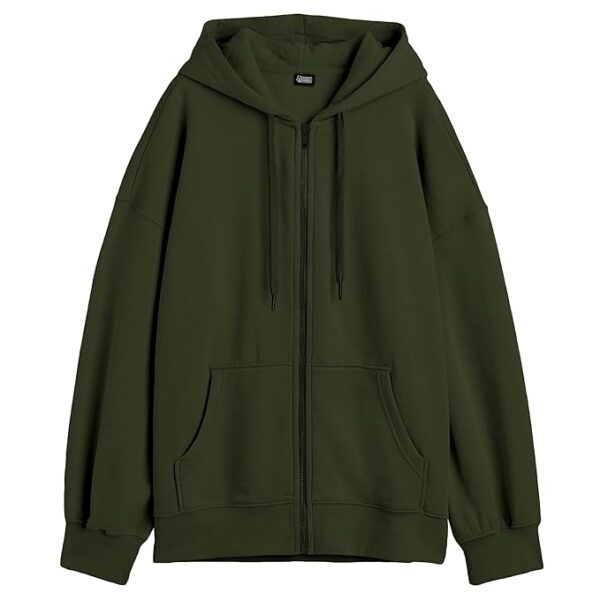Women's Cute Hoodies Casual Drawstring  Hoodie with Pocket- Dark Green