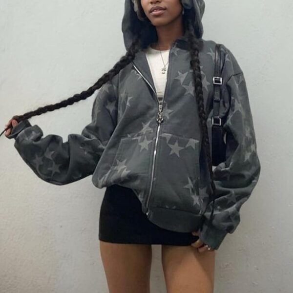 Zip Up Hoodie Oversized Hooded Sweatshirt