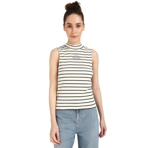 Women's Striped Slim Fit T-Shirt WHITE