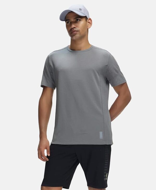 Men's Super Combed Cotton Blend Solid Round Neck Half Sleeve Active Wear T-Shirt Dark Gray