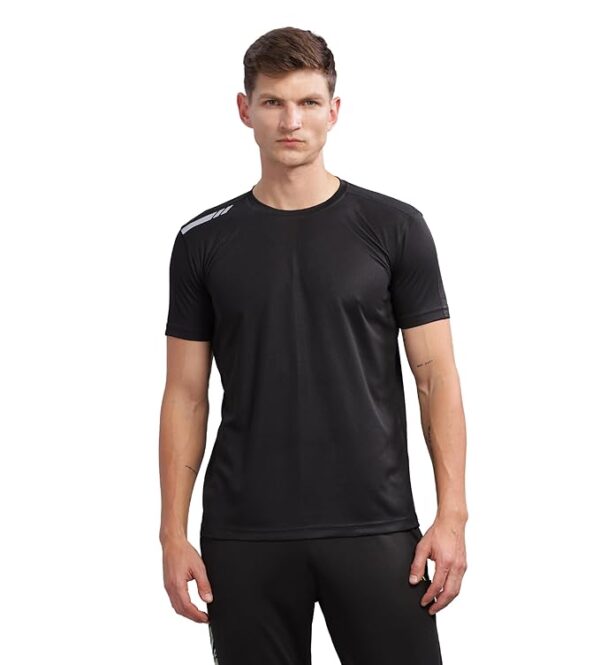 Men's Regular Fit Quick-Dry Active T-Shirt for Gym Sports Black