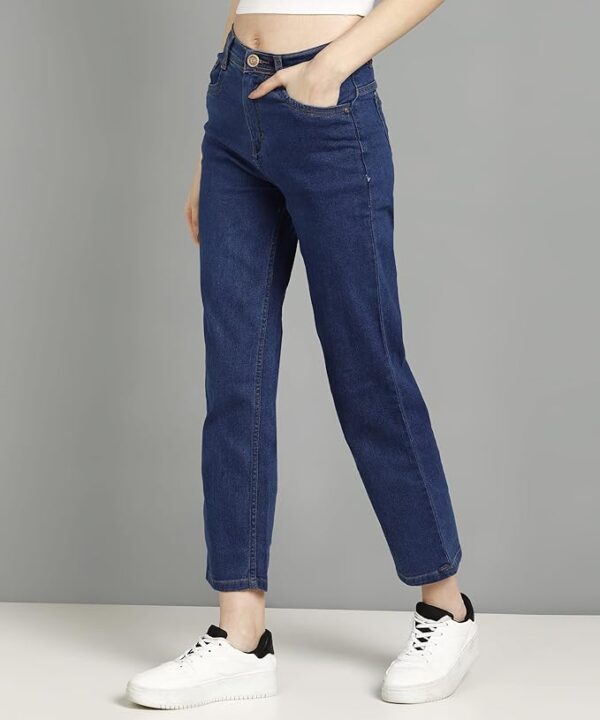 Women's Denim Straight Fit Boyfriend Jeans Navy blue