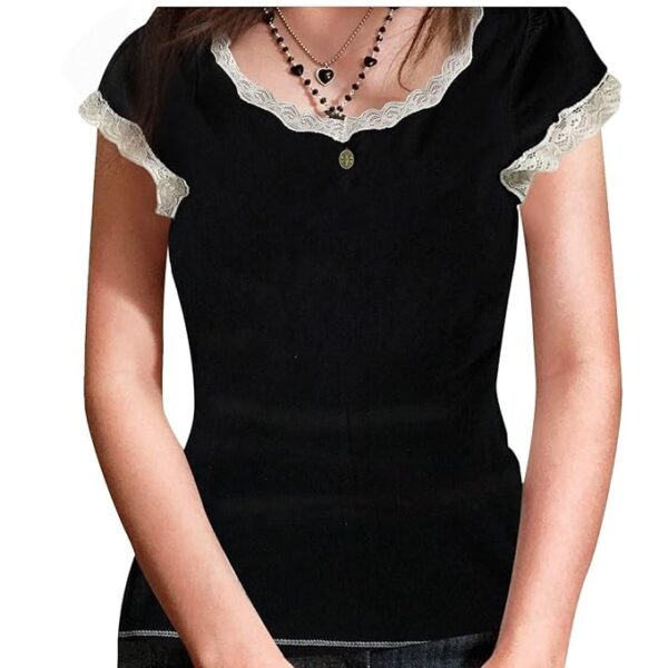 Graphic T-Shirt  Print Crop Tops Crewneck L