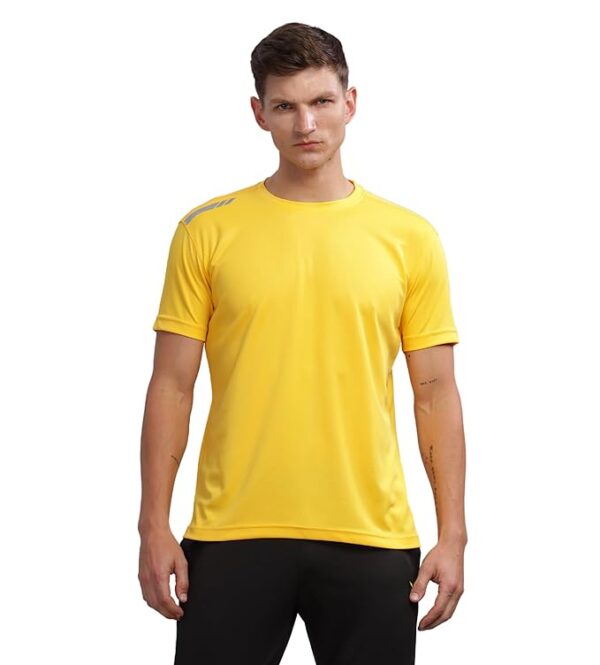 Men's Regular Fit Quick-Dry Active T-Shirt for Gym Sports Yellow