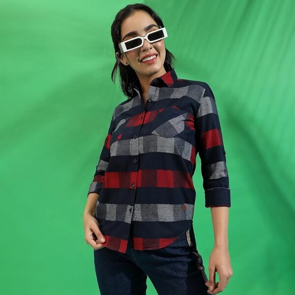 Multicolor Quality Stretchable Fabric | Women's Shirt for Casual Wear | Spread Collar